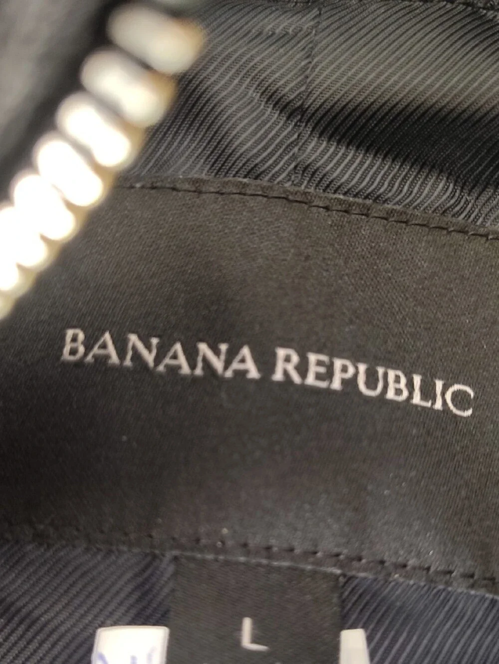 Banana Republic Men's Black Wool-Blend Sport Coat with Quilted Zip-In Liner